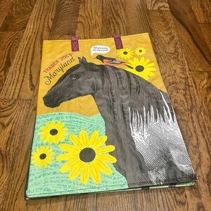 NWT Trader Joe's Maryland Tote Bag with Horse and Sunflowers